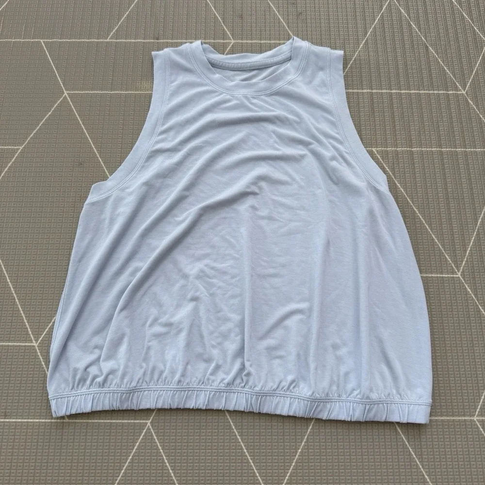 Lululemon‎ Jersey Training Elastic-Hem Tank Top 8 Starch Blue LW1FR9S